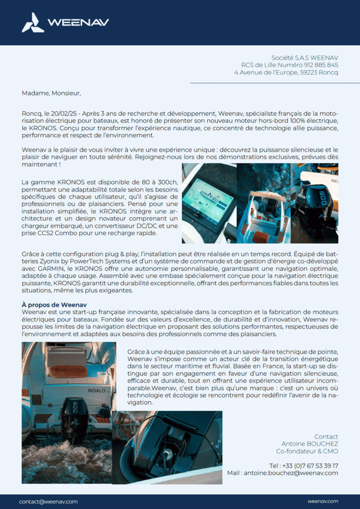 Communiqué de presse Weenav